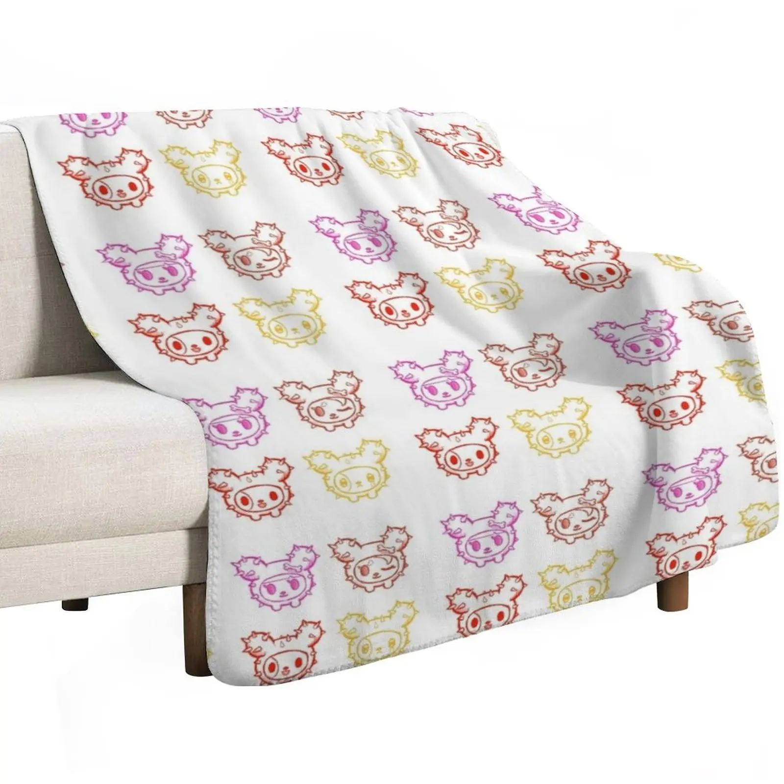 

Tokidoki cute sketch stickers Throw Blanket Soft Plaid Beach Cute Plaid Cute Blankets