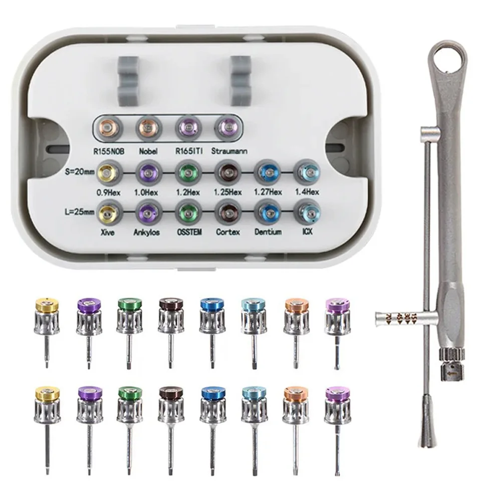 

Dental Implant ScrewDriver Colorful Torque Wrench Ratchet 15-60NCM with 16pcs ScrewDriver Universal Restoration Repair Tools Kit