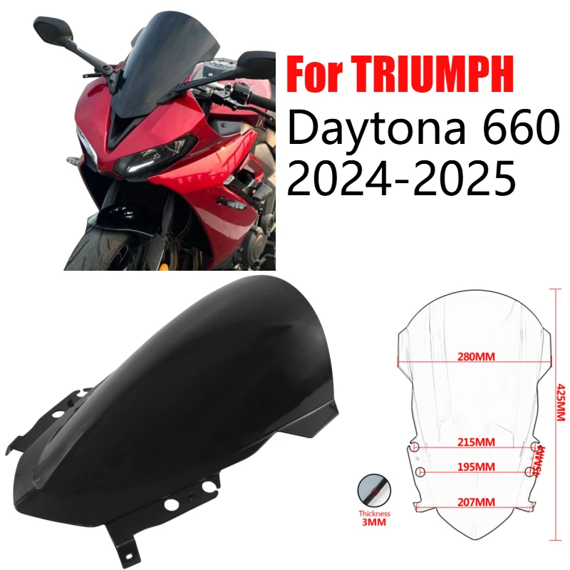 Parabrisas Delantero para Motocicleta Daytona 660 DAYTONA 660 2024-2025, Pantalla Protectora Contra el Viento, Deflector de Viento, NUEVO PARABRISAS DELANTERO Doble