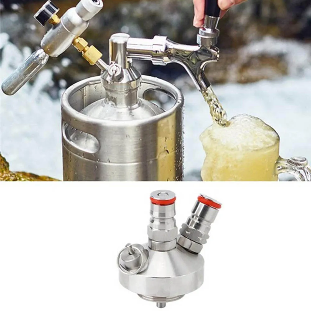 Ball Lock Beer Keg Tap Dispenser, Mini Growler Spear,Stainless Steel Keg Coupler For Party Picnic Gathering,2L/3.6L/4L Keg Spear