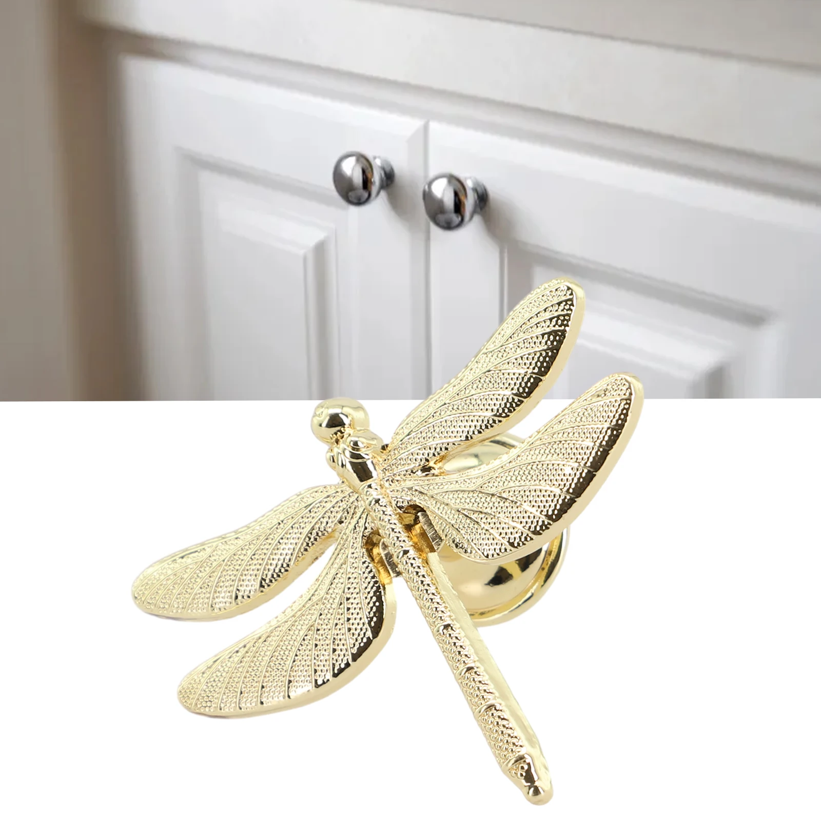 Cabinet Pulls Cabinets Handle Home Corrosion-resistant Decoration Knobs Multi-layer Ragonfly Shape Zinc Alloy Cabinets