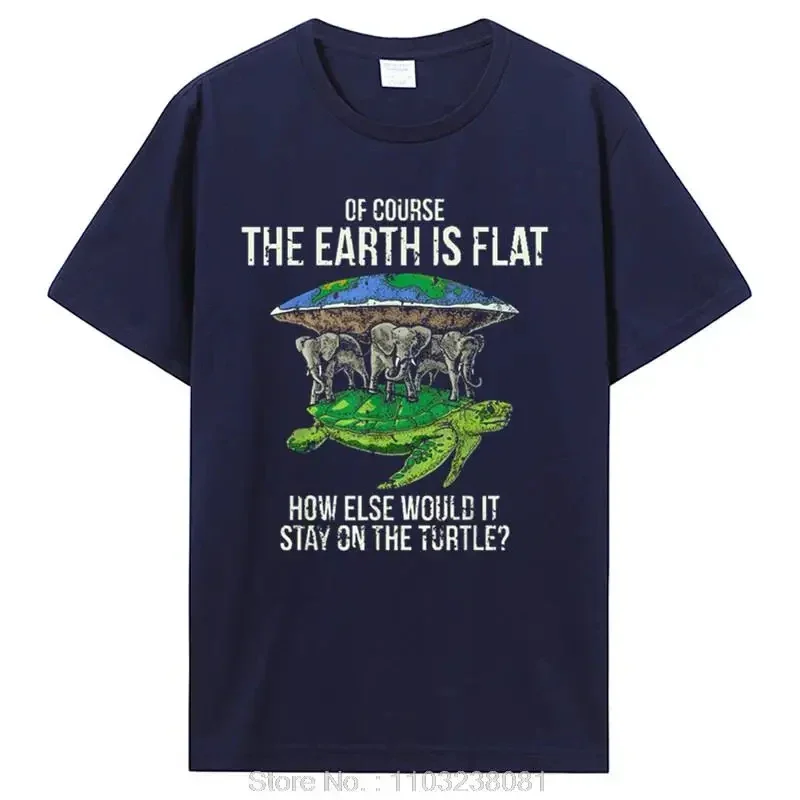 Funny Flat Earth Society T Shirt Turtle Elephants Graphic Cotton Streetwear O-Neck Harajuku Hip Hop T-shirt Men Short Sleeve Top