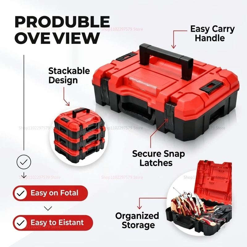 One-Piece Set Of Pressure-Resistant, Anti-Fall Stackable Tool Box, Durable And Anti-Fall Household Tool Repair Parts Storage Box
