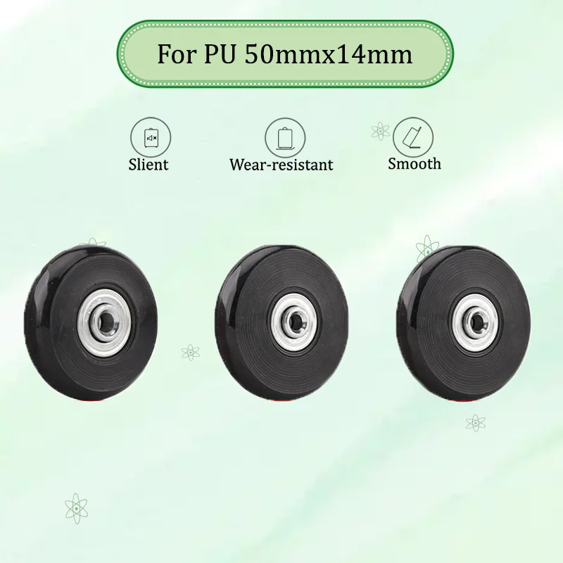 

For 50mmx14mm High Quality Luggage Wheels Replacement 360° Swivel Silent Casters Heavy Duty for Travel Suitcase Repair