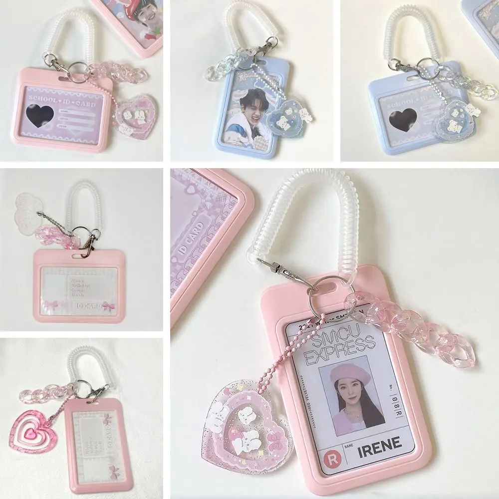 جديد حامل بطاقة الجمال العالية عمودي الحب التدرج حاملي بطاقات الائتمان فلاش الوردي غطاء بطاقة الحافلة حالة حافلة الطالب