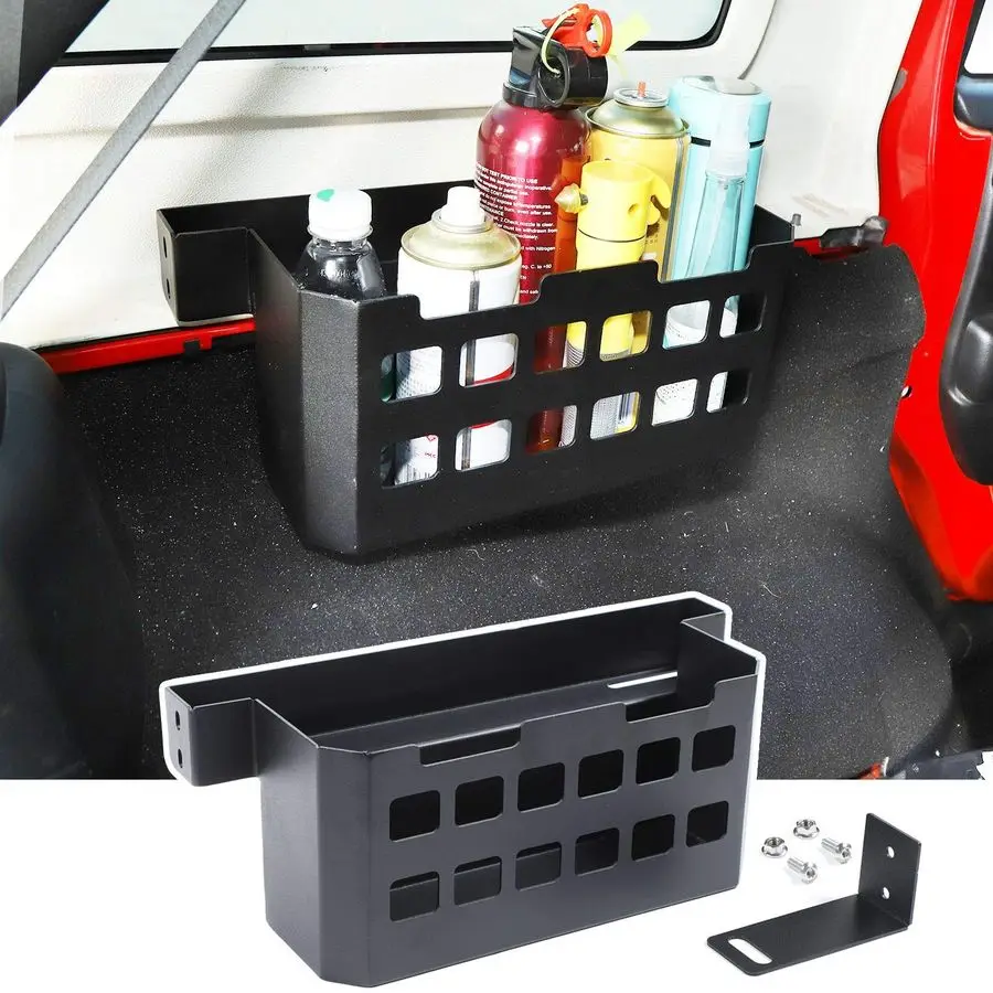 

Molle Panel Trunk Side Cargo Rack Shelf Organizer Storage Tray Basket Metal Cargo Holder for 19972022 Jeep Wrangler TJ JK JL
