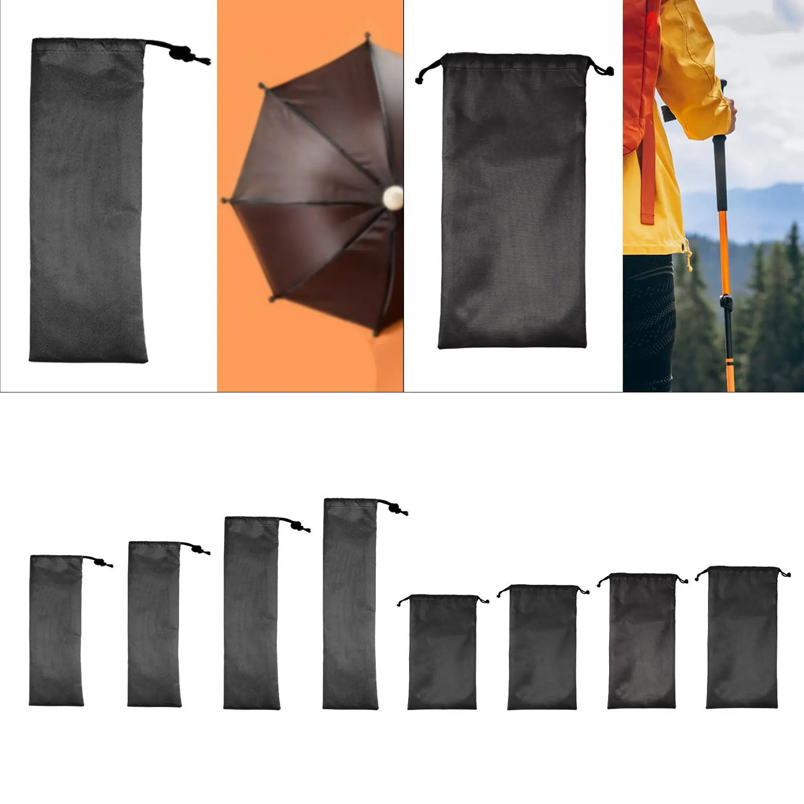 Reusable Oxford Cloth Drawstring Bag for Tent Stakes Storage Camping Organizer Pouch Lightweight Waterproof Outdoor Equipment