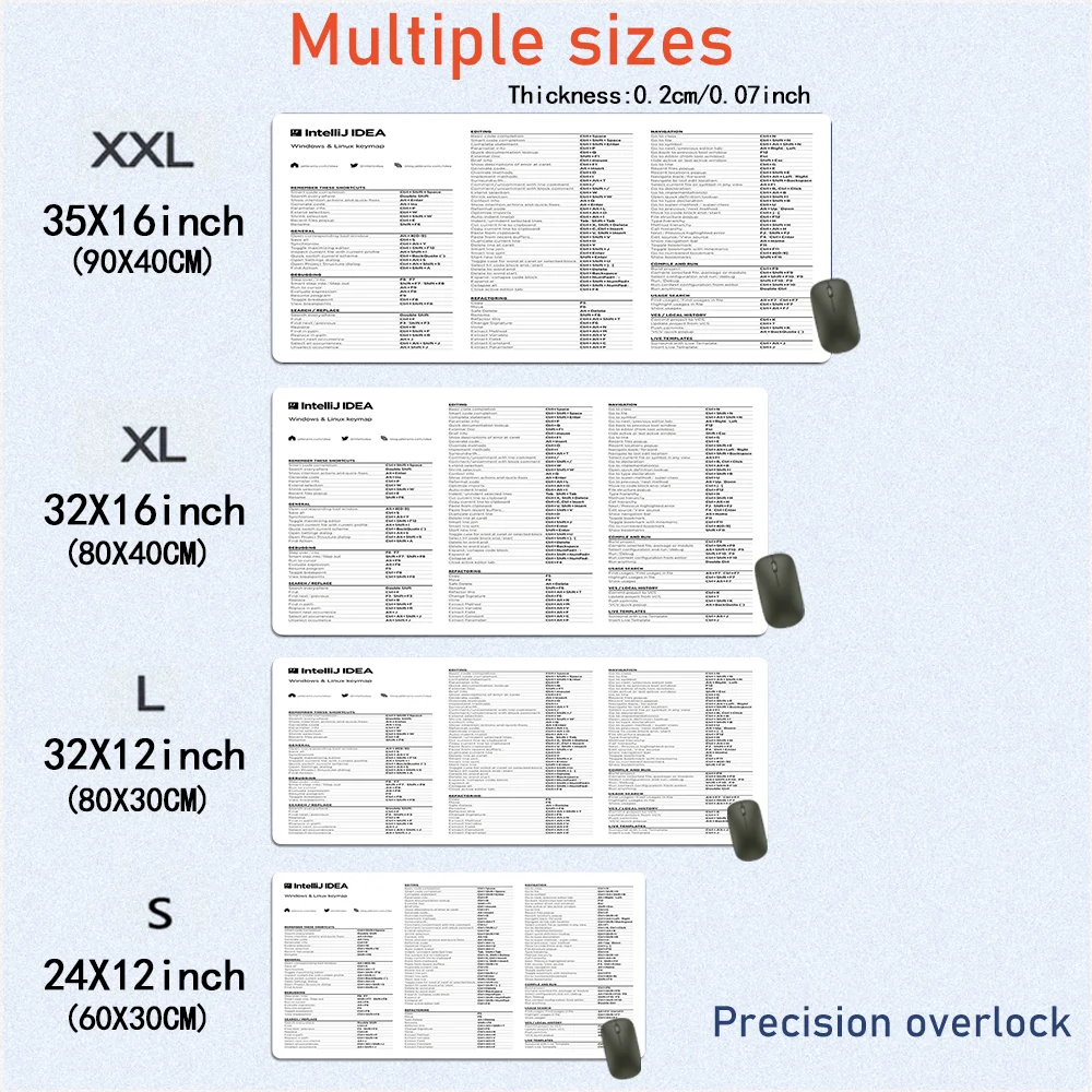 لوحة ماوس Intellij Idea Shortcuts XXL قاعدة مطاطية للألعاب مع حافة مخيطة ملحقات مكتبية غير قابلة للانزلاق لنظام التشغيل MacOS Windows #6