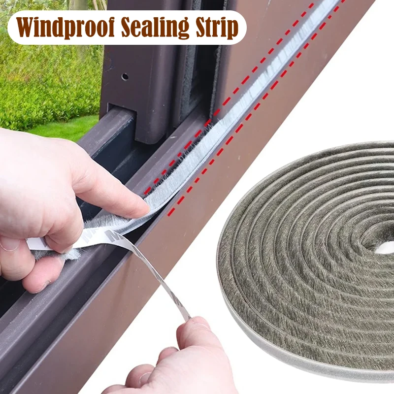 

Strong Adhesive And Self-adhesive Wool Strip Home Gadgets Brush Windproof Tape Sealing Strip Pile Window Seal Dust Sealing Strip