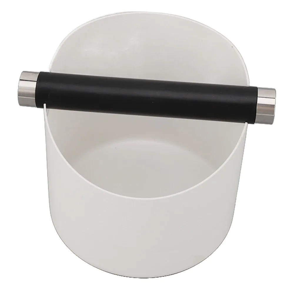 Stainless Steel Coffee Grounds Knock Box Mini Size Removable Knock Bar Coffee Knock Box White Color Rubber Bar