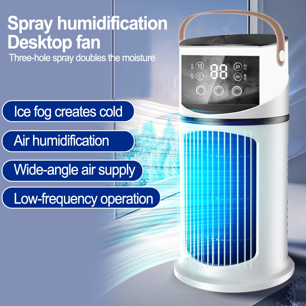 

Portable Air Conditioning Fan with 9 Speed Mist Settings and Timer Function for Efficient Cooling and Humidification