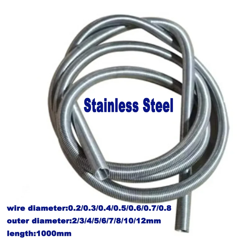 

1pc wire 0.2mm 0.3mm 0.4mm 0.5mm 0.6mm 0.7mm 0.8mm 1 meter Stainless Steel Tension Spring Extension Spring Out Dia 2-12mm