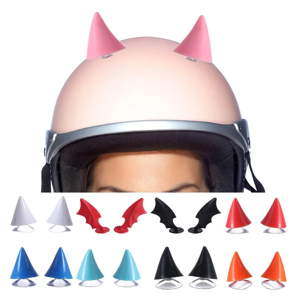 

1pair Silicone Rubber Horn Shaped Headwear Wing Shaped Halloween Motorcycle Helmet Horn Universal Cool Moto Helmet Decoration