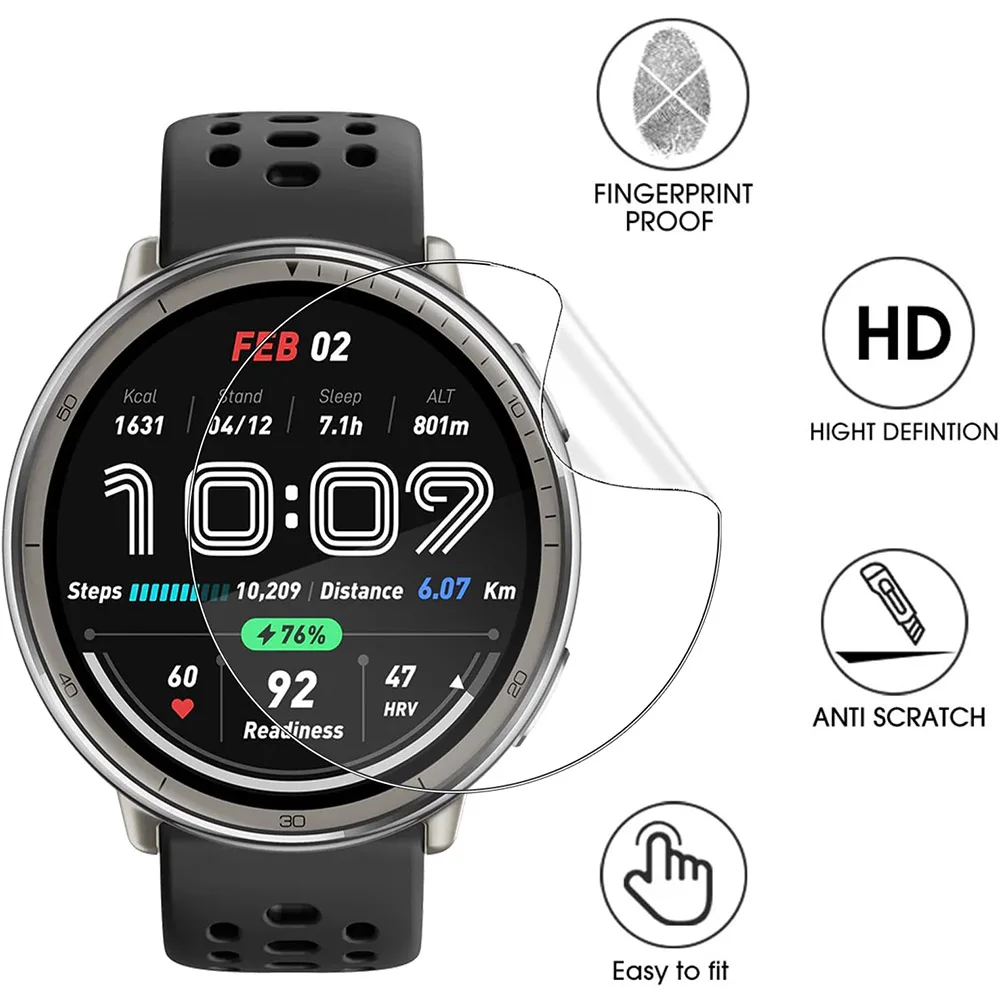 3pcs Ultra-thin Transparent Hydrogel Film For Huami Amazfit Active 2 Watch Protective Films Cover For Amazfit Active 2 image 5