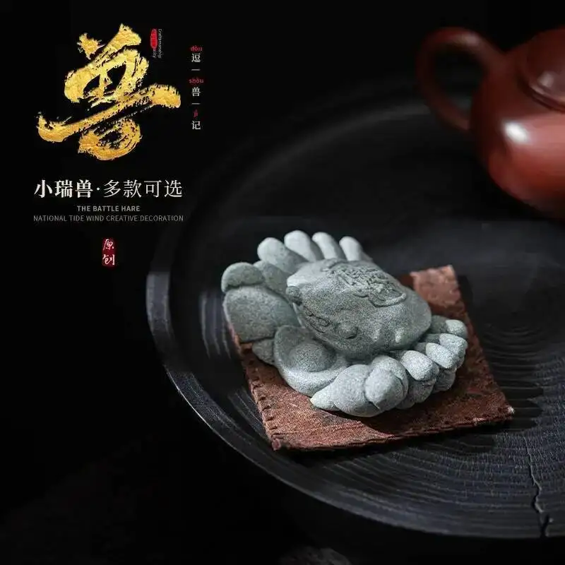 National Trend Green Sandstone Small Ornament Home Desktop Decoration Tea Table Tea Tray Decoration Paperweight Cover Pen Holder