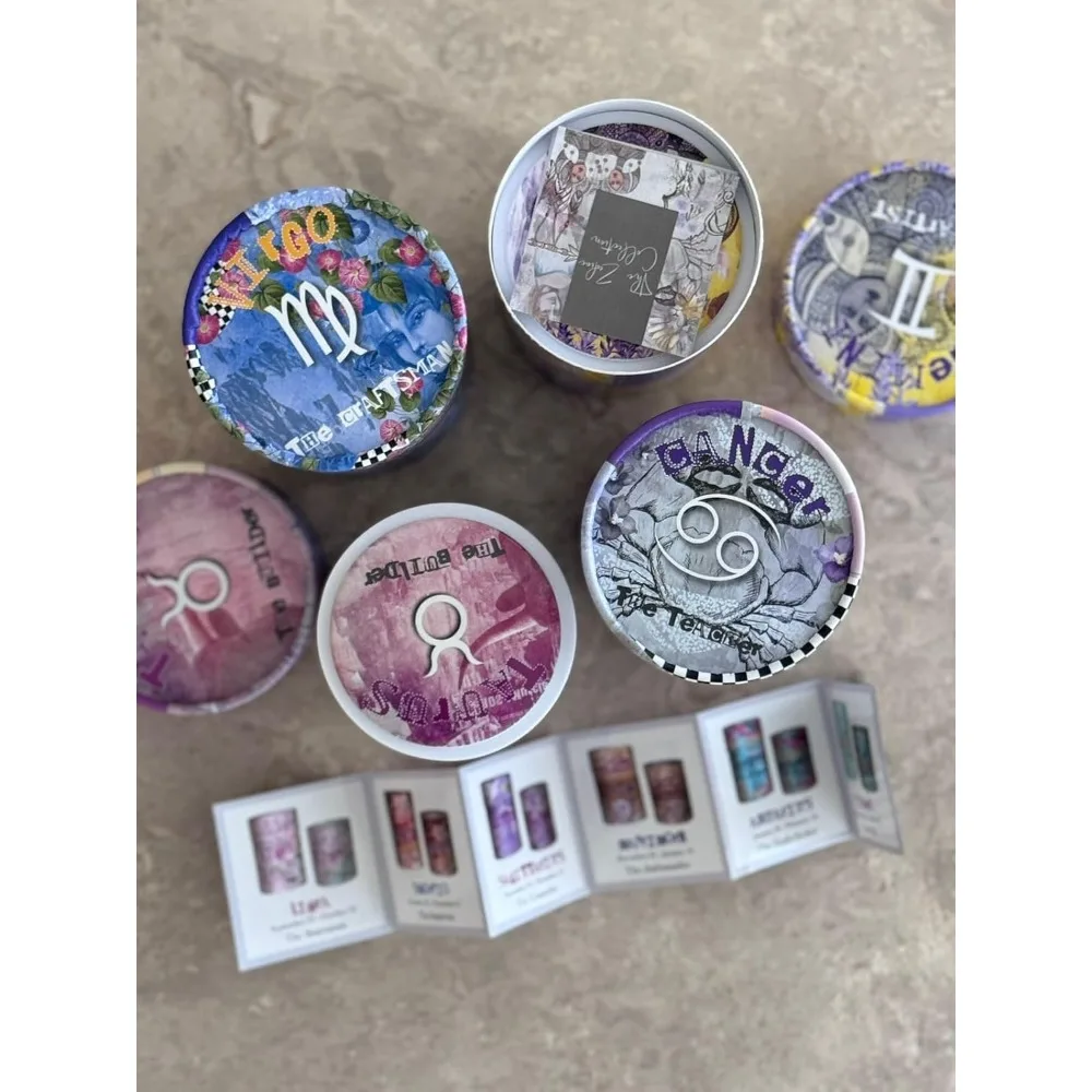 شمعة الصويا المعطرة بالياسمين ذات طابع علم التنجيم، 12.3 أونصة، وقت حرق 80 ساعة، جرة سيراميك قابلة لإعادة الاستخدام، صفعة مثالية لحرق العذراء زوديا #3