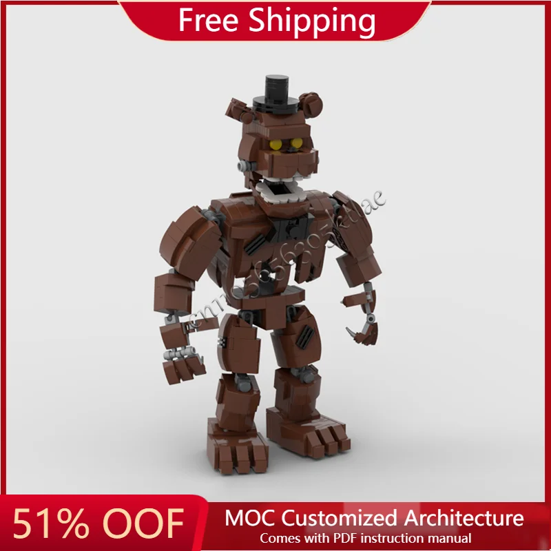 

728 Parts MOC Famous Games Role Scary Brown Bear Monster Model Building Blocks Technique Creative Garage Bricks Kids Toys Gifts