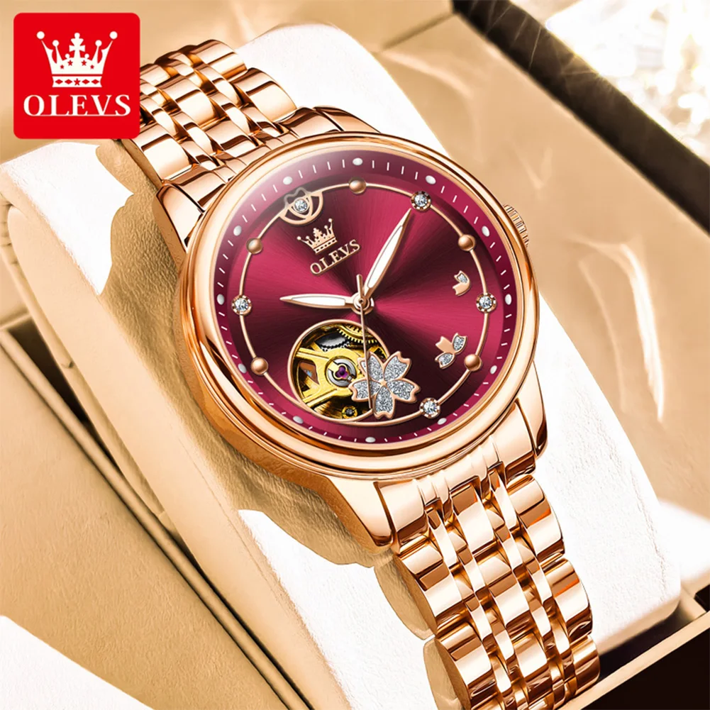 

OLEVS 6732 Women Watch Top Brand Luxury Women All Automatic Mechanical Watch Waterproof Luminous Hollow Women Watch Reloj Mujer