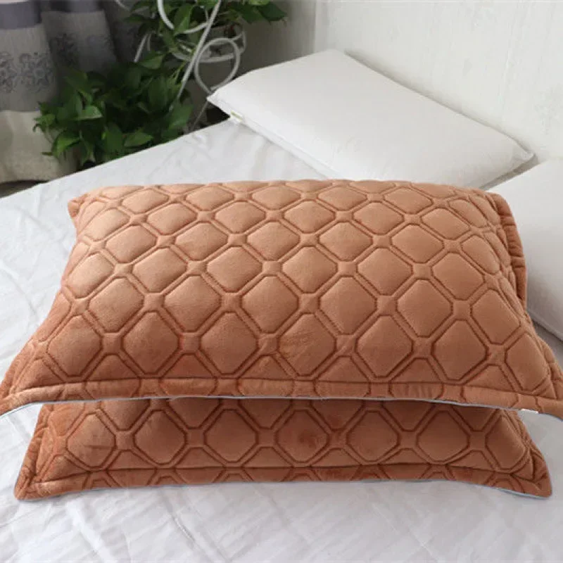 1/2pcs Crystal Velvet Pillowcase Solid Color Winter Warm Pillow Cases Decor Home Pillow Covers Bedding