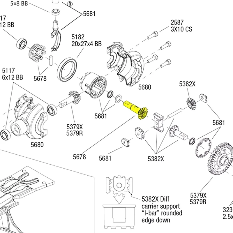 

CYGJ-RC Обновление автомобиля 13T Дифференциальный выходной механизм из закаленной стали для TRAXXAS 1/10 SUMMIT, Big S 5678 RC Автомобильные аксессуары