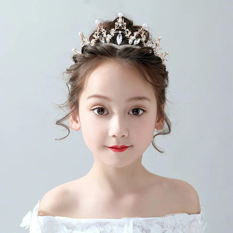 Crystal Crown Gold Silver Color Princess Tiara for Girls Women Hair Dress Accessories Party Birthday Crown Headwear Jewelry