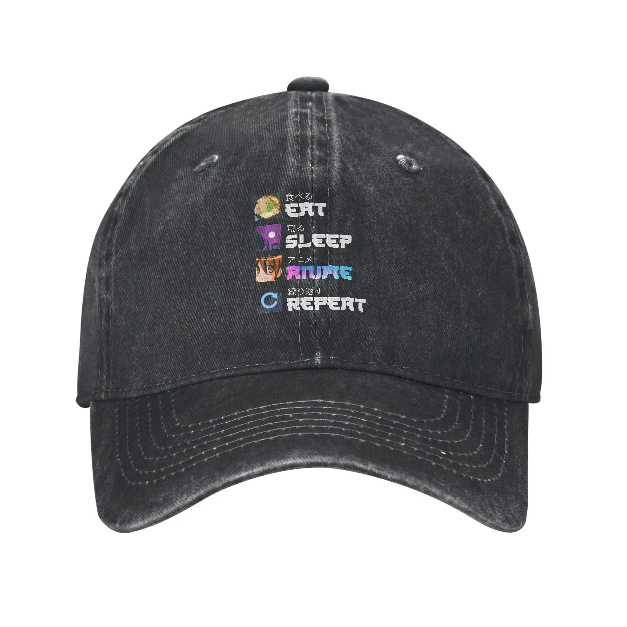 Eat  Sleep  Anime  Repeat  Fashion Baseball Cap  Streetwear Hat  Bike Tour Hat
