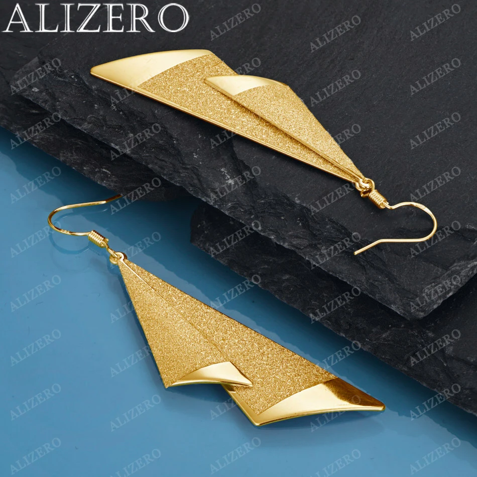 ALIZERO 925 فضة 18K مطلية بالذهب متجمد الهندسة أقراط للنساء موضة إسقاط أقراط اكسسوارات حلية مجوهرات #1