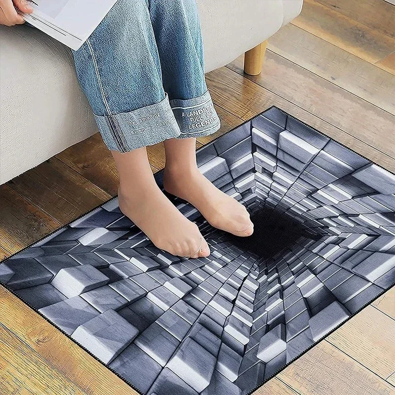 3D Vortex Illusion Home Entrance Doormat Decoration Carpet for Living Room Non-Slip Bedroom Floor Mat Kitchen Hallway Rugs