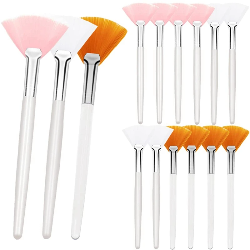 

15PCS Soft Facial Applicator Brushes Acid Applicator Brush Cosmetic Makeup Skincare Tools For Mud Cream