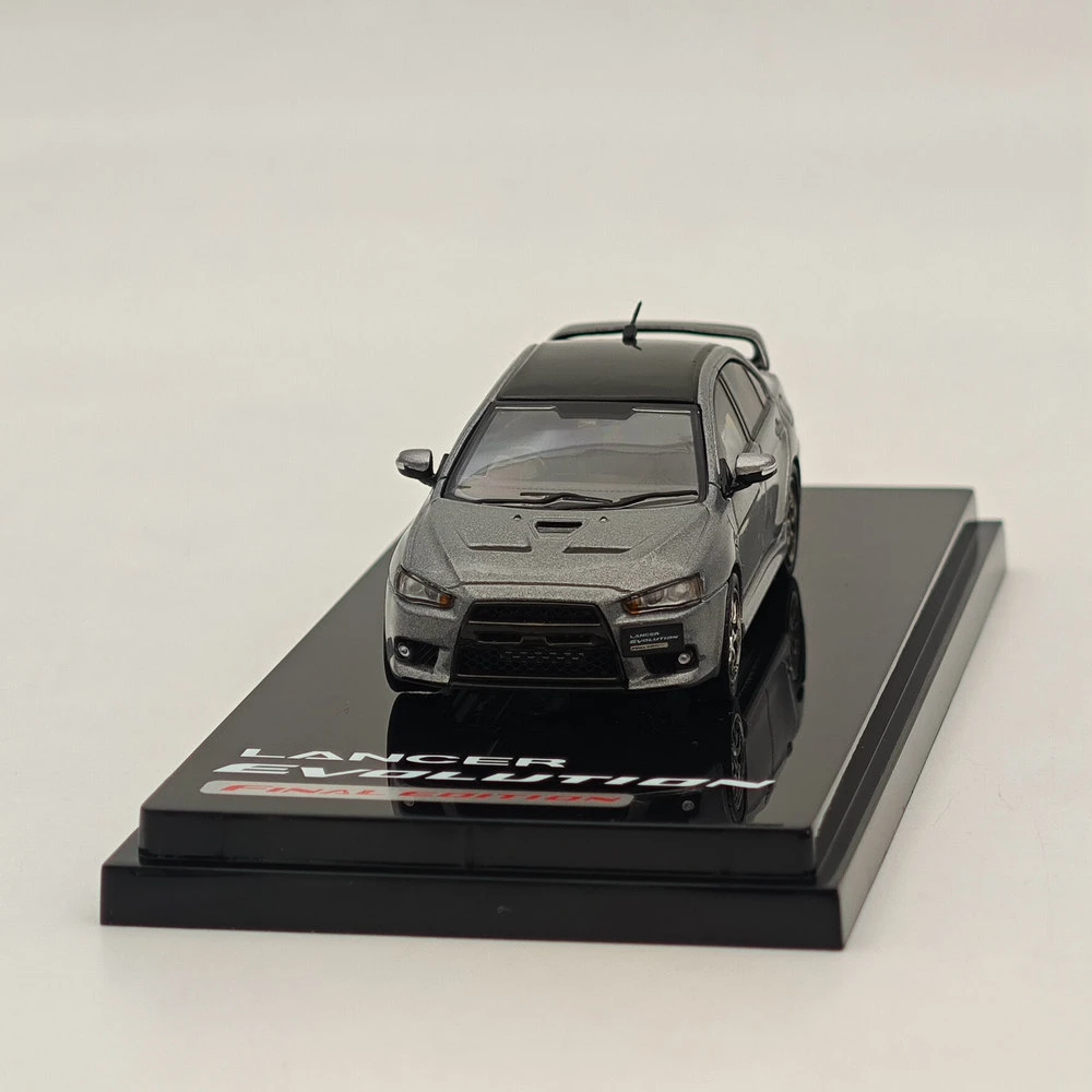 1/64 Hobby Japan Lancer Evolution X Final Edition com modelo de exibição de motor titânio cinza (M) telhado preto HJ 642053 Carro fundido CGM