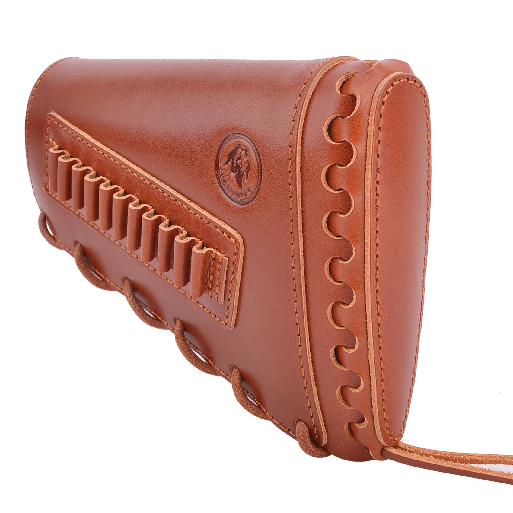 Lefty Leather Ammo Holder Rifle Butttsock Sleeve Padded Cheek Recoil Pad For .22 Magnum .17hmr