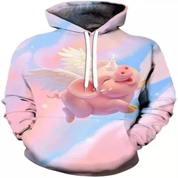 Animal Pig Graphic Hoodies For Men Women Cute 3D Printed Funny Long Sleeved Pullovers Sweatshirt Personality Man Hoodie Clothes