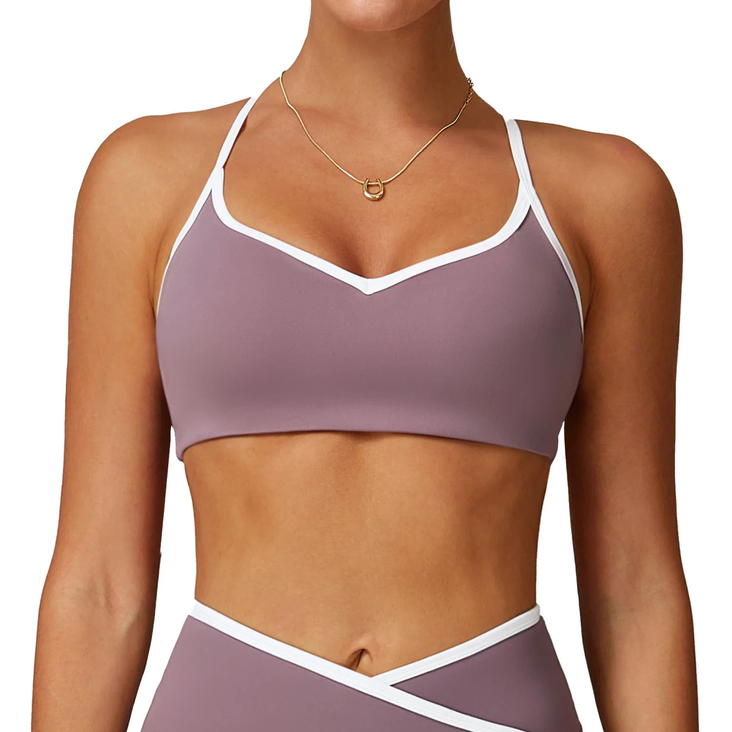 

Maxdutti Naked Yoga Bra, Hollowed Out Beautiful Back, Contrasting Color, Quick Drying Bra, Sports Running And Fitness Bra