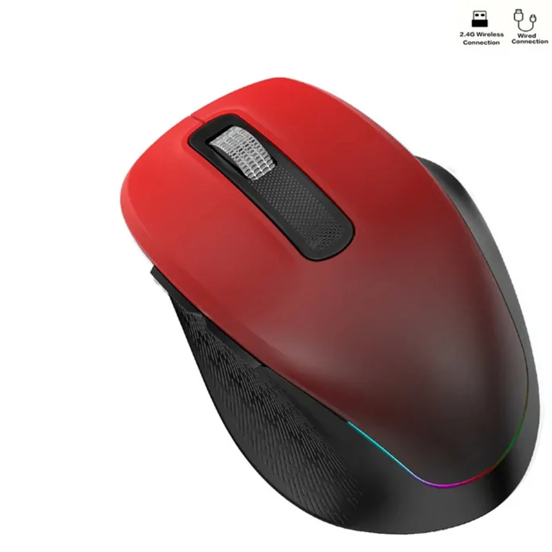 Wireless Gaming Mouse 2.4G/Bluetooth Compatible RGB Backlight  Rechargeable Mouse For laptops PCs and Macs Type-c charging