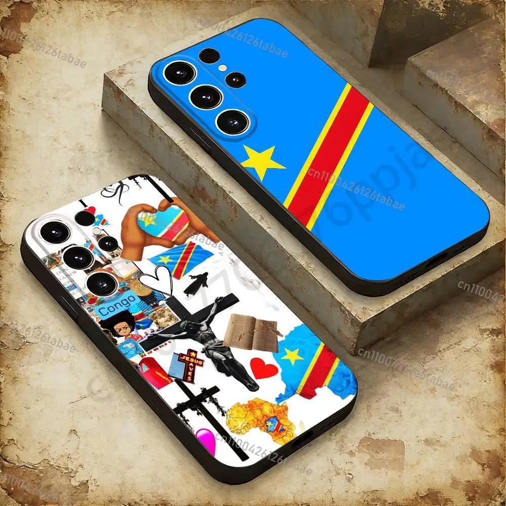 Democratic Republic Congo Flag Emblem Phone Case For Samsung GalaxyA53,51,72,73,31,30,42 Soft Silicone Phone Protective Case