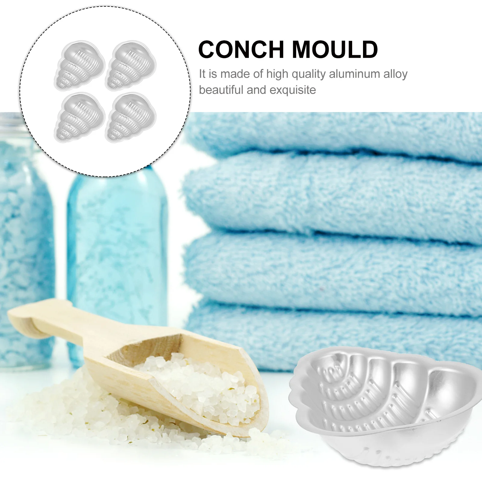 

4Pcs Bath Mold Metal Cake Molds Aluminium DIY Baking Tool for Pudding Pastries and Creative Desserts Bath Mold