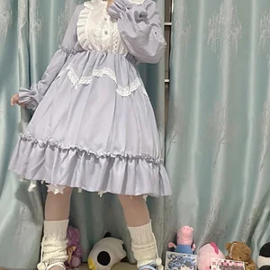 Lolita Spitzenkleid für Frauen, Cosplay -Kleider, Schwarz, Langarm, Gotik, Kawaii, Vitorian, Teeparty, süß, Mädchen, Japanisch 6 Kleider der Victorian -Ära der Hauptverkauf - №4