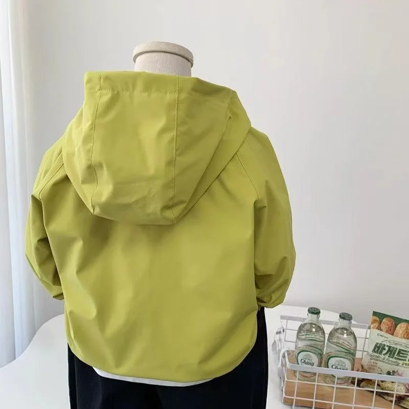 Boys Windbreaker Coats Spring Autumn Children Clothing Kids Casual Hooded Jackets Teen Thin Zipper Outerwear 3-10 Years