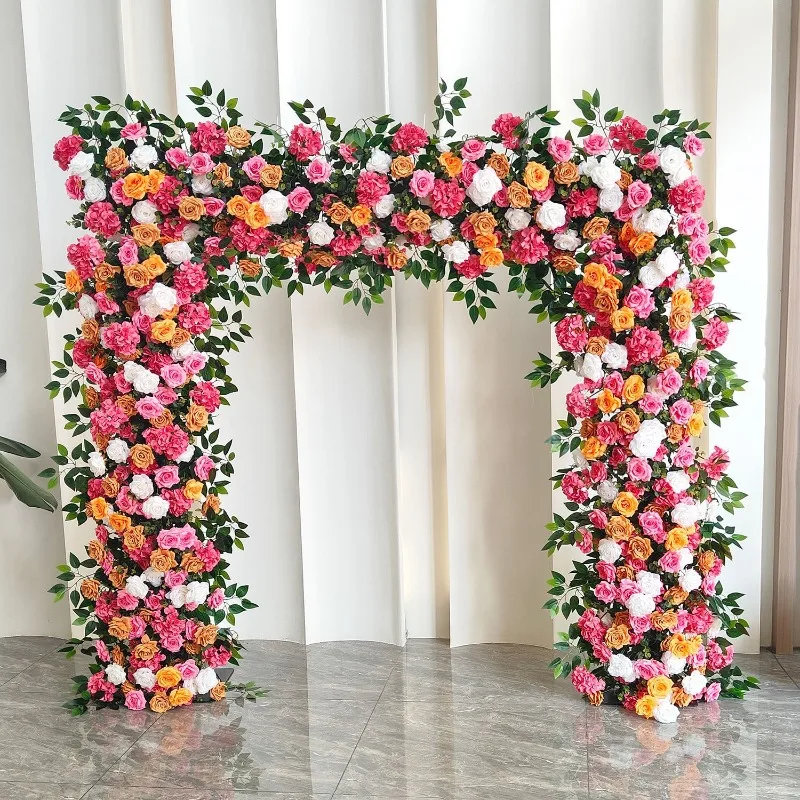 

Autumn square arch floral background arrangement wedding outdoor fake flower