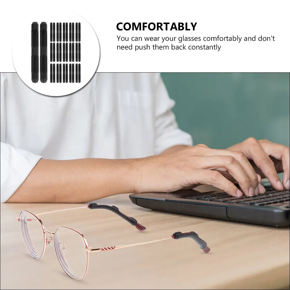 

Glasses Accessories Eyeglass Temple Tips Silicone Cushions For Sports Non Slip Hidden Behind Ears Comfortable Lightweight
