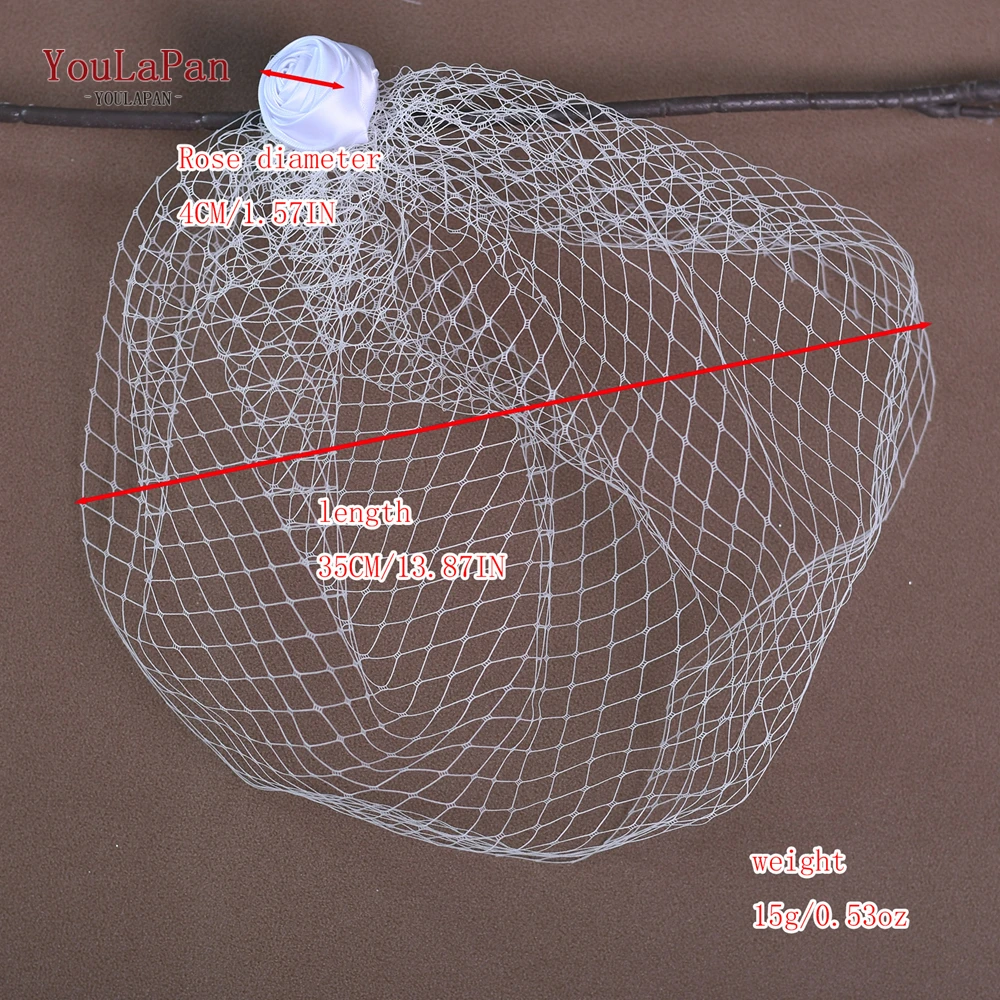 Youlapan-短いメッシュのブライダルケージ,白いベール,シンプルでエレガント,結婚式のディナーアクセサリー,レトロな写真アクセサリー,va02