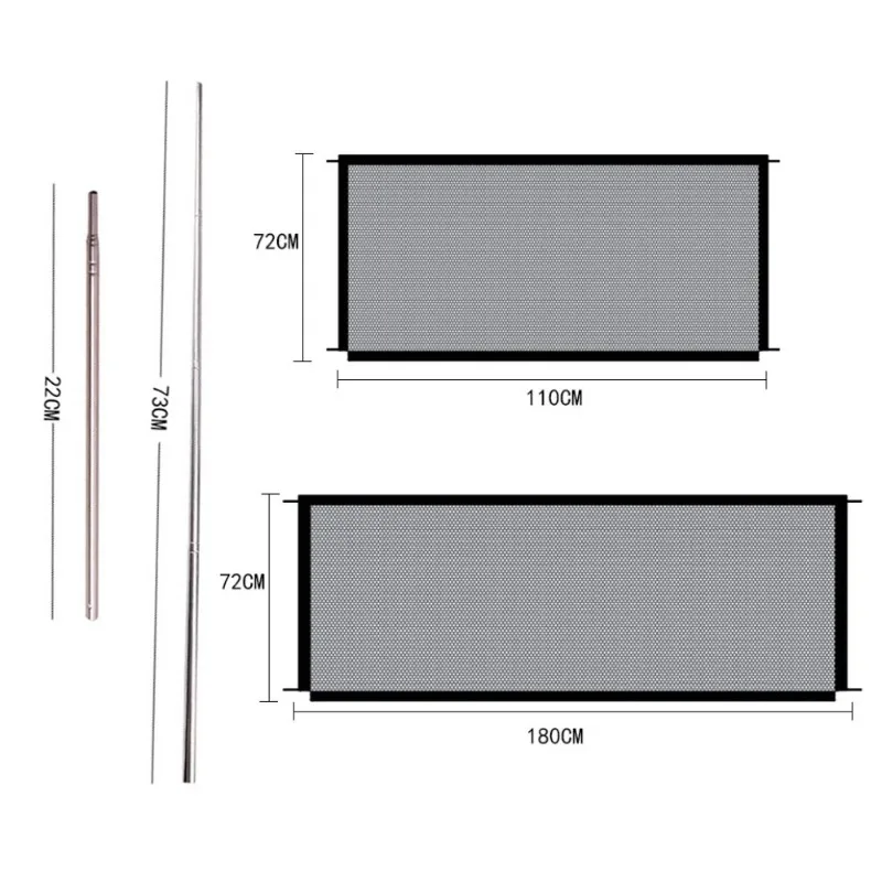 Pet Dog Barrier Fences With 4Pcs Hook Pet Isolated Network Stairs Gate Folding Breathable Mesh Playpen for Dog Safety Fence Cage