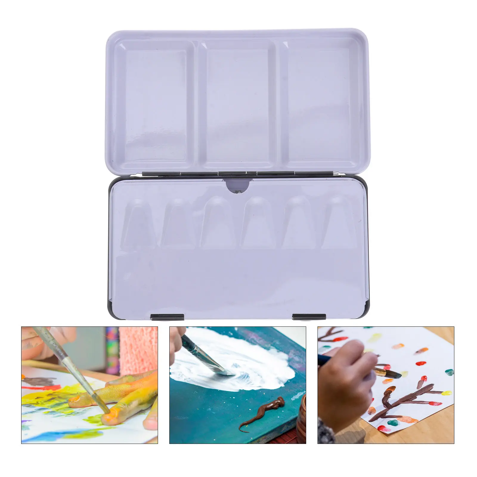 

1Set Large Empty Watercolor Tins Case Metal Paint Pot Set for Pigment Beads Glitter Powders Arts School Party