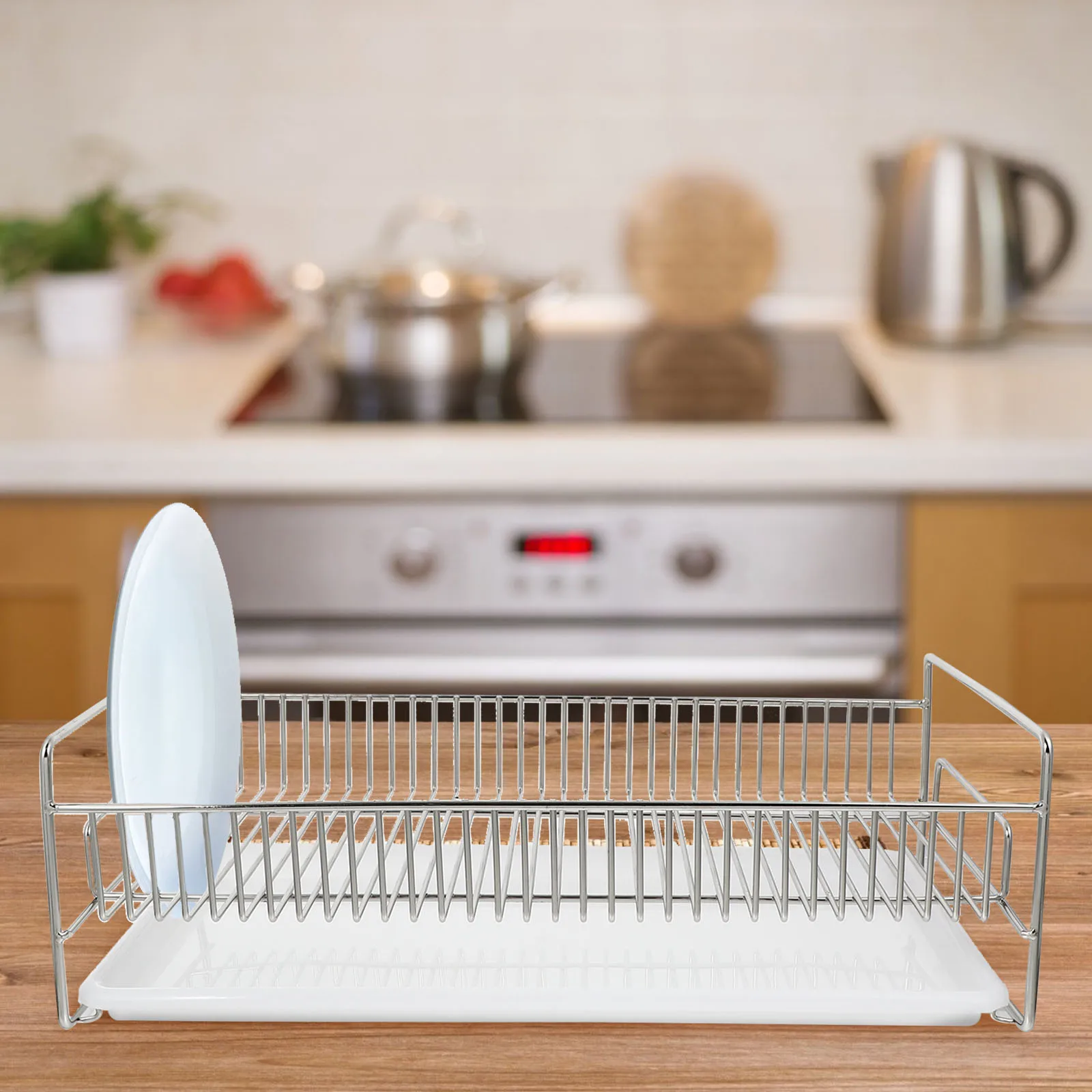 

1 set Stainless Steel Kitchen Tableware Drain Rack Rustproof Space Saving Dish Drying Stand Storage Shelving Kitchen