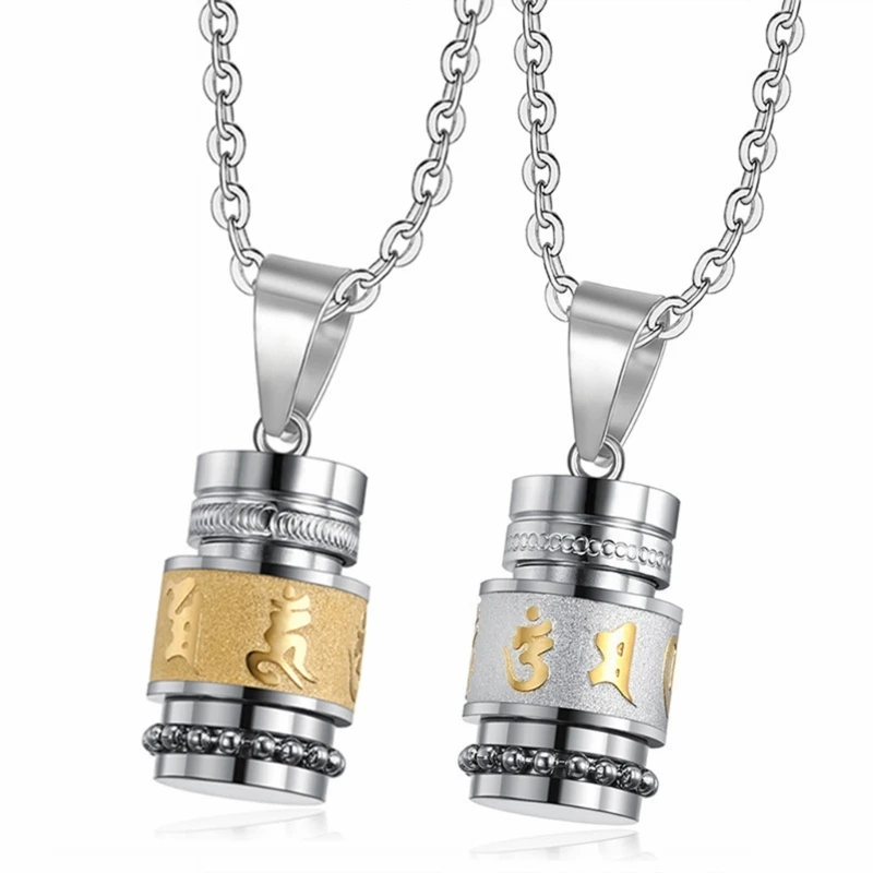 

Stylish Buddhist Necklace Clear Engraving Neckchain Choker Adjustable Length Clavicle Chain for Daily Wear