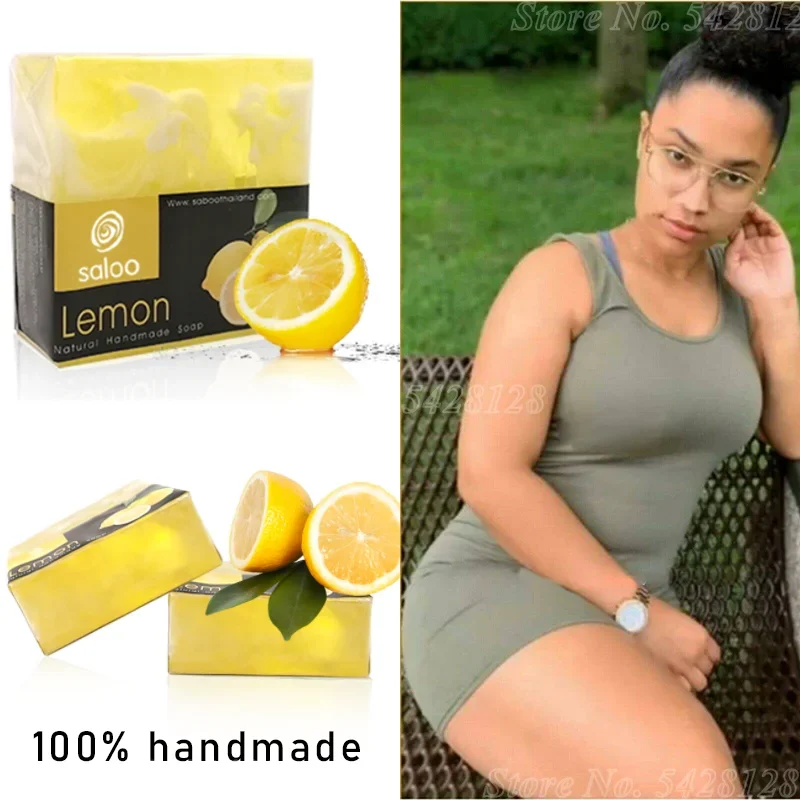 Powerful Whitening Lemon Soap, Arbutin, Kojic Acid, Glycolic Acid, Lactic Acid, Super Soap Moisturizing and Hydrating