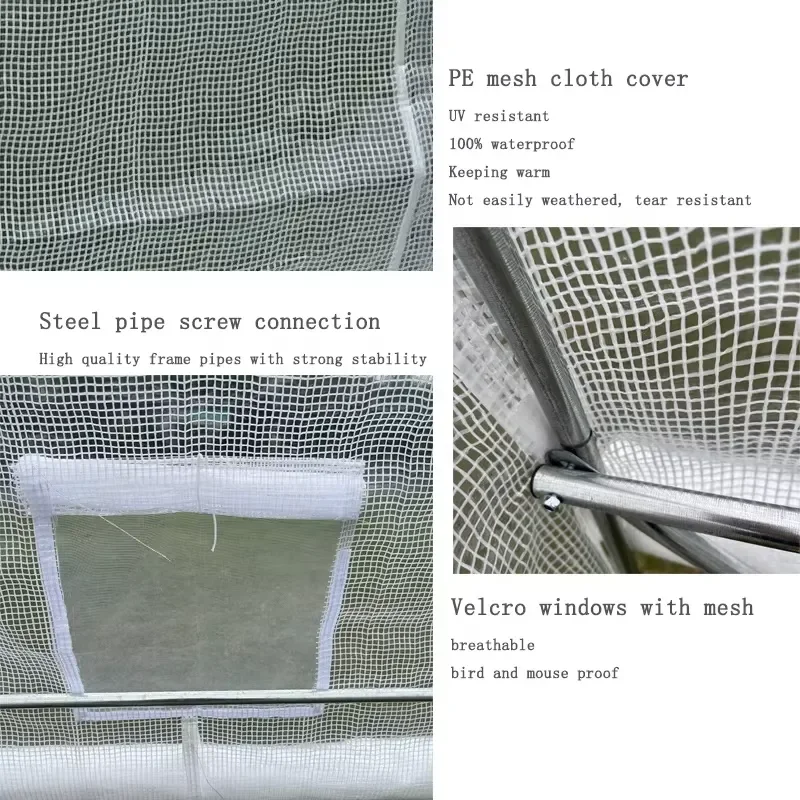 Portable 4x3x2m Indoor and Outdoor Garden Greenhouse with Metal Frame for Easy Assembly