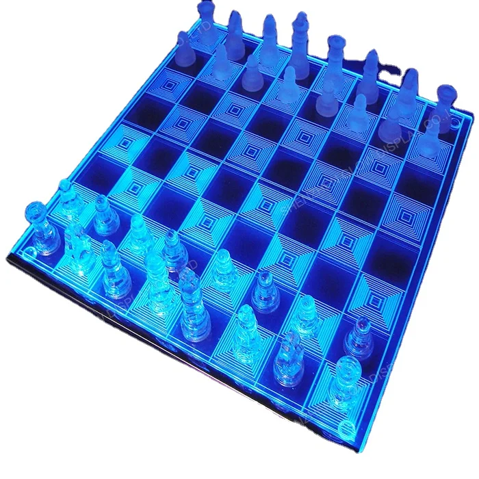 

Newly designed luminous acrylic chessboard and crystal chess set