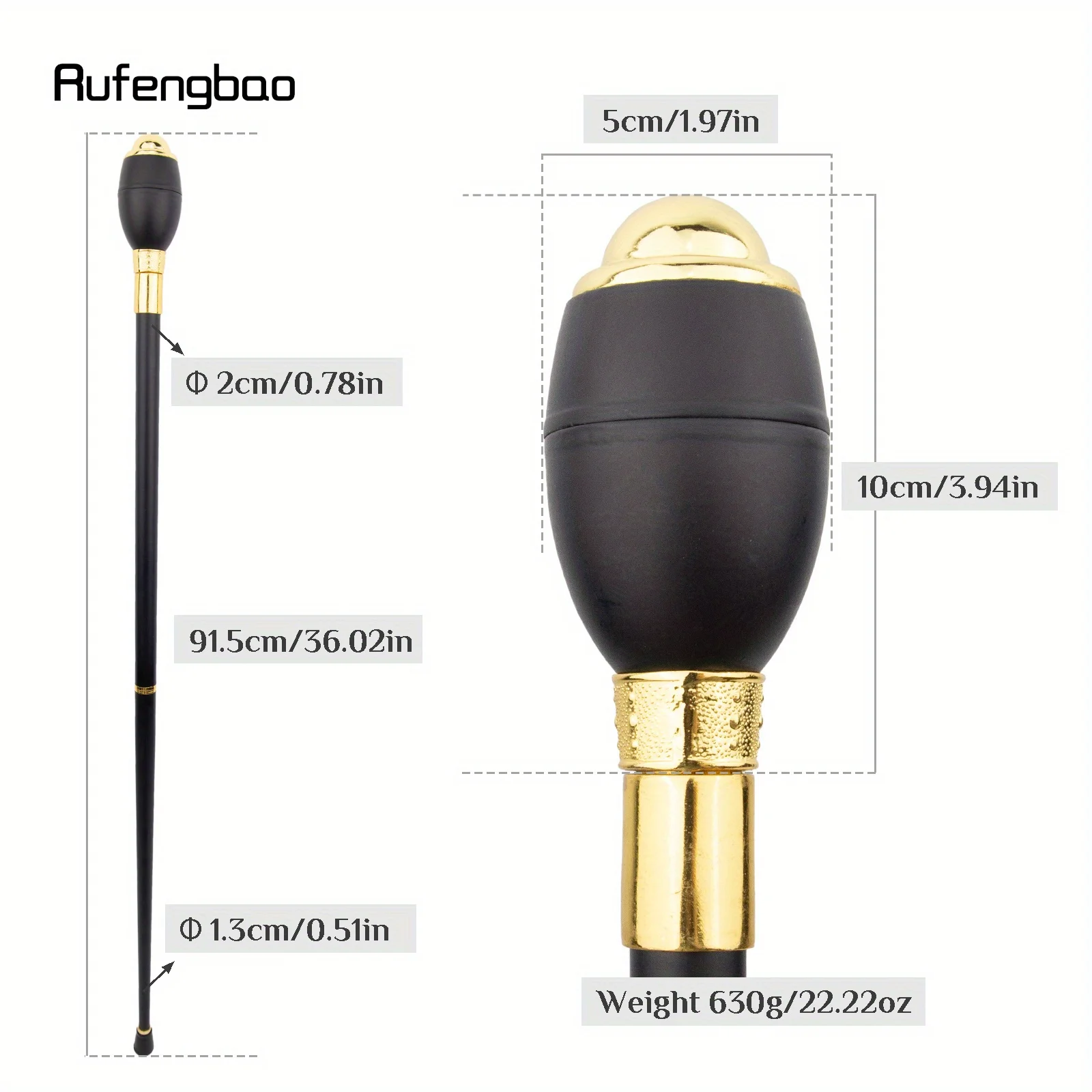 Black Leather Ellipse Silver Cane Performance Stage Cane Decorative Stick Halloween For Cosplay And Parties, For Cosplay & Party