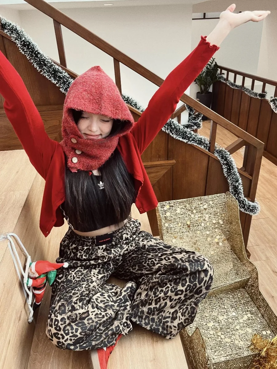 

Свободные повседневные брюки с вышивкой, широкие брюки для уличных танцев, женские длинные брюки с высокой талией, американский ретро, горячий узор для девочек